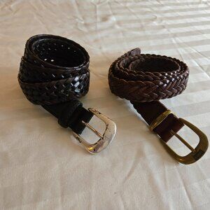 2 Genuine Braided Leather Belts. 36 / 90 - Like new